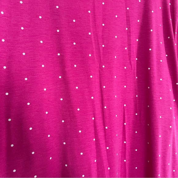 LuLaRoe Iris V-Neck Bright Pink Polka Dot Top - Picture 7 of 9